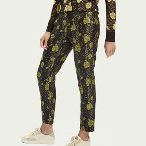 Scotch & Soda Black and Green Starwatcher Floral Pants